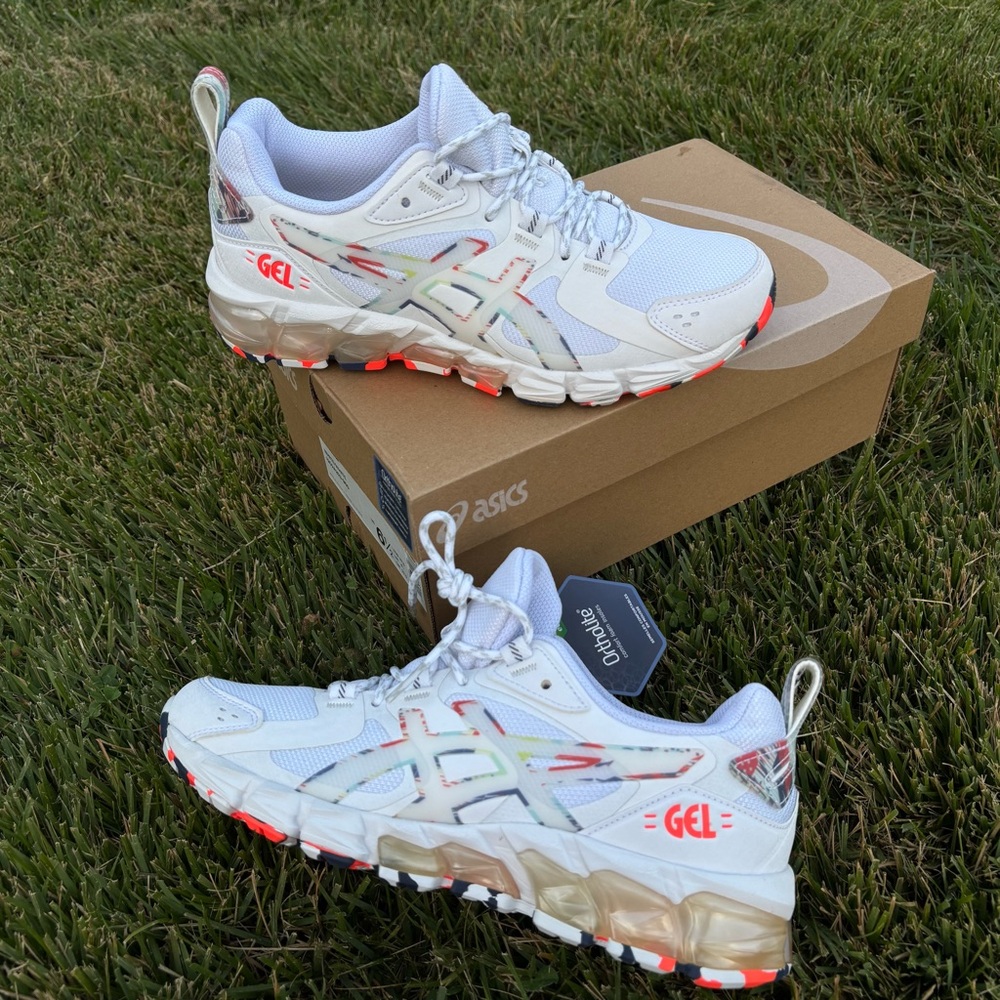 Asics White Multi-Color Gel Sneakers